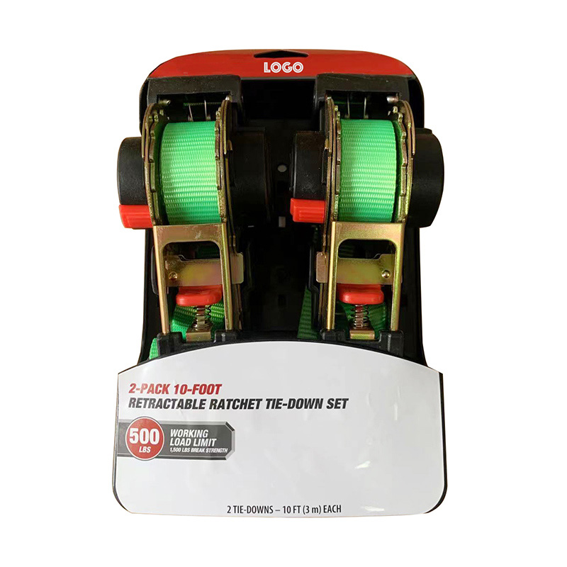2 pack retractable ratchet straps