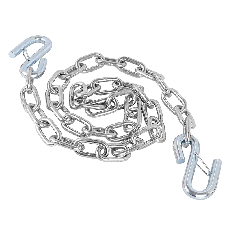 48" Extra Long Trailer Safety Chain with 17/32" Spring Hooks, Grade 30 Zinc-Plated Steel Towing Chains 7000 lbs Capacity for RV, Long-Tongue Utility Trailer & Boat